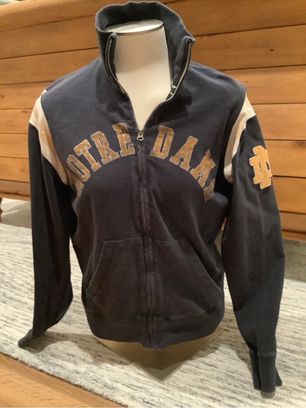 47 Brand Navy and Gold Notre Dame Full‑Zip Women's Jacket